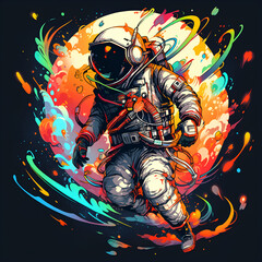 the graffiti of astronaut 