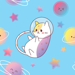 Space cat pattern