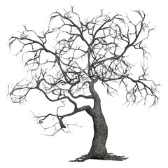 Leafless tree on a white background. a02