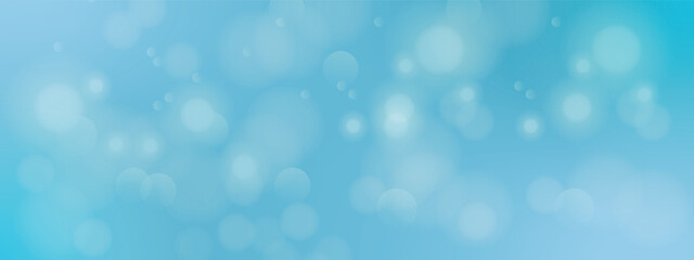 Light Blue Banner With Bokeh Effect 