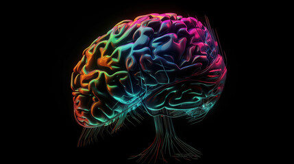 Medically accurate illustration of the human brain. Generative Ai