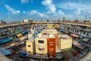 Foto op Canvas Asia biggest Gadodia Spices Market building in chandni chowk  Old Delhi  at Khari Baoli Road.Asia's largest wholesale spice market.Cheap and fast. Discover the India. Open world after covid-19 © Alexeiy