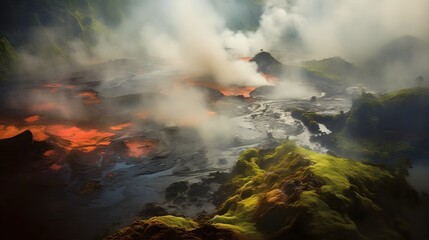 Fototapeta premium Volcanic smoke