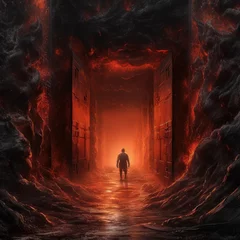 Tuinposter Entering the devil's hell © PolacoStudios