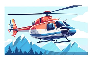 Helicopter Illustration. Transportation illustration. Generative AI