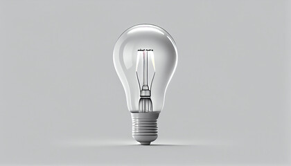 3D bulb icon isolated on white background Ai generated image