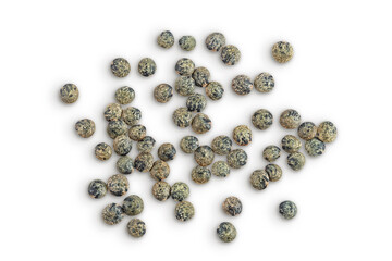 raw french green lentils isolated on white background with full depth of field