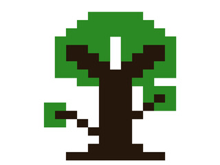 Obraz premium Illustration tree design pixel art isolated on white background 