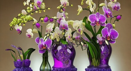 Orchid in a beautiful vase. ai generation