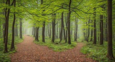 path in the forest. ai generation