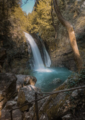 Fototapeta na wymiar wood waterfall