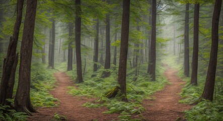 path in the forest. ai generation