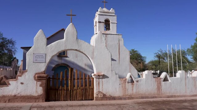 in motion view of Church of San Pedro de Atacama in San Pedro de Atacama	