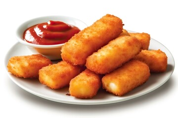 Mozzarella sticks illustration. Food illustration. Generative AI