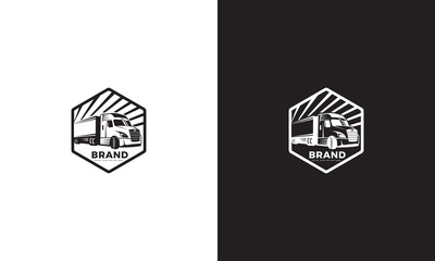 Expedition truck logo design, vector graphic	