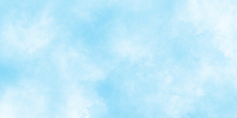 Obraz premium Abstract Creative and decorative blurred hand-painted and cloudy wet ink effect sky blue color watercolor background with stains and used as wallpaper, cover, card and design.