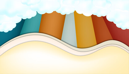 illustration of colorful background with clouds