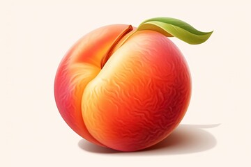 Peach illustration. Fruit illustration. Generative AI