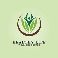 healthy life logo line art design