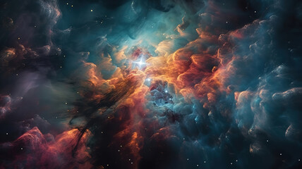 Fototapeta na wymiar Orion Nebula Detailed HDR Capture Interstellar Explosion. Generative Ai