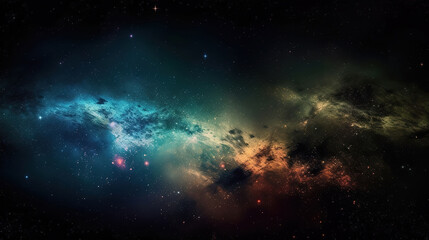 Fototapeta na wymiar Experience the mysteries of the Milky Way Galaxy, Mix color. Generative Ai