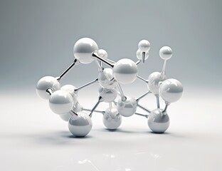 White chemical molecule background. Generative AI