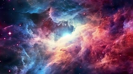 Fototapeta premium space galaxy cloud nebula. Stary night cosmos. Universe science astronomy. Supernova background generative AI