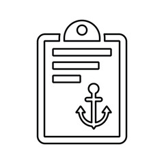 Anchor Text icon. Line, outline design.
