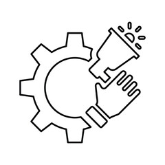 Advertising Services icon. Line, outline design.