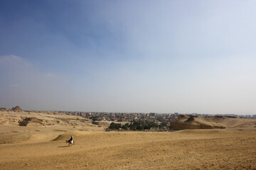 Fototapeta premium Desierto Egipcio bajo Cielo Azul: Serenidad y Paisaje Natural
