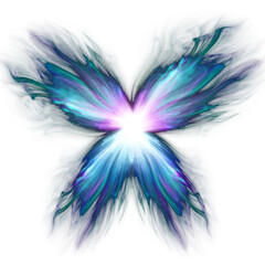 Blue energy fairy wings. Water magic. Winx fate style. Translucent glowing power wings.