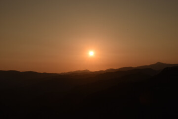 sunset in the mountains