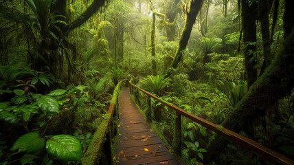 Reserva biológica Bosque Nuboso Monteverde Costa Rica. Generative Ai