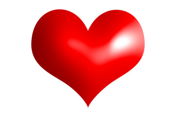 a 3d red heart clipart isolated on Transparent background, png format