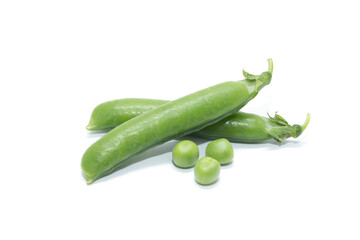 green peas vegetable bean isolated on white