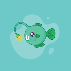 fish cartoon illustration. Fish clipart. 
Aquatic fish swimming underwater.