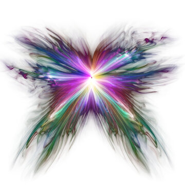 Rainbow winx fate style wings. fairy magic energy.