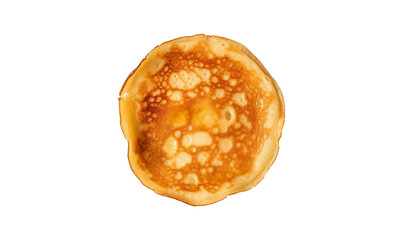 Thin pancakes isolated on transparent or white background, top view, png