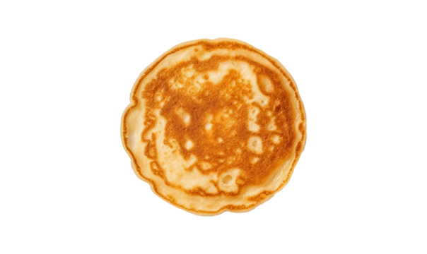 Thin pancakes isolated on transparent or white background, top view, png
