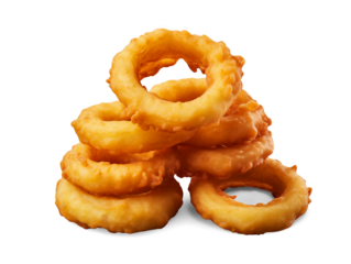 Onion rings isolated on transparent or white background, png