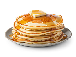 Pancakes isolated on transparent or white background, png - obrazy, fototapety, plakaty