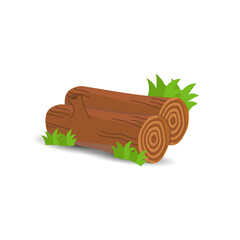 Cartoon Wood Logs, Wooden For Camping Bonfires. Trunks And Planks. Wooden Bonfire, Logs Lumber Wood Logs And Tree Trunks, Logs, And Trunks With White Background.