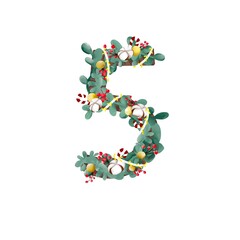 Christmas wreaths are used to form the numbers 0-9.