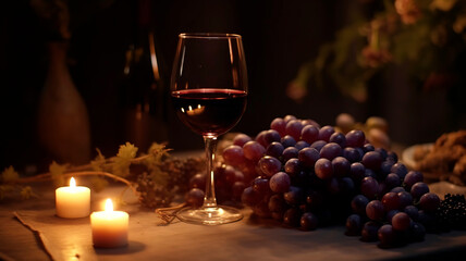 Pinot Noir grape on a table with grapes.