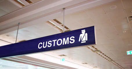 Airport Travel Customs Sign