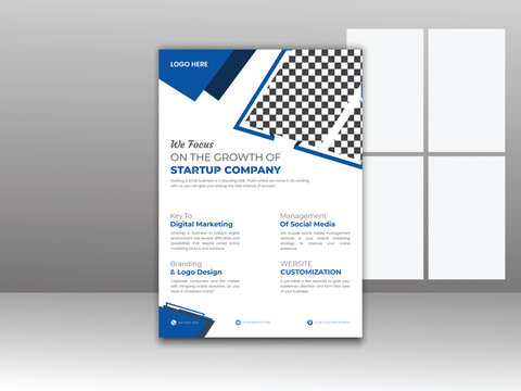 Elegant corporate template, flyer design, vector template in A4 size, creative poster design