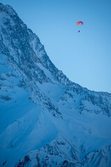 Paragliding over the snow-covered French Alps, January 2023, Les Deux Alpes (9/9)