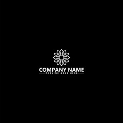 Flower mandala logo template icon isolated on dark background