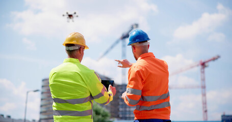 Construction Site Building Drone Remote Monitoring