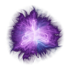 Obraz premium VFX Blue glowing plasma ball lightning. magic light trails with colorful haze, realistic witch spell blast in motion. Fantasy game weapon effect isolated.